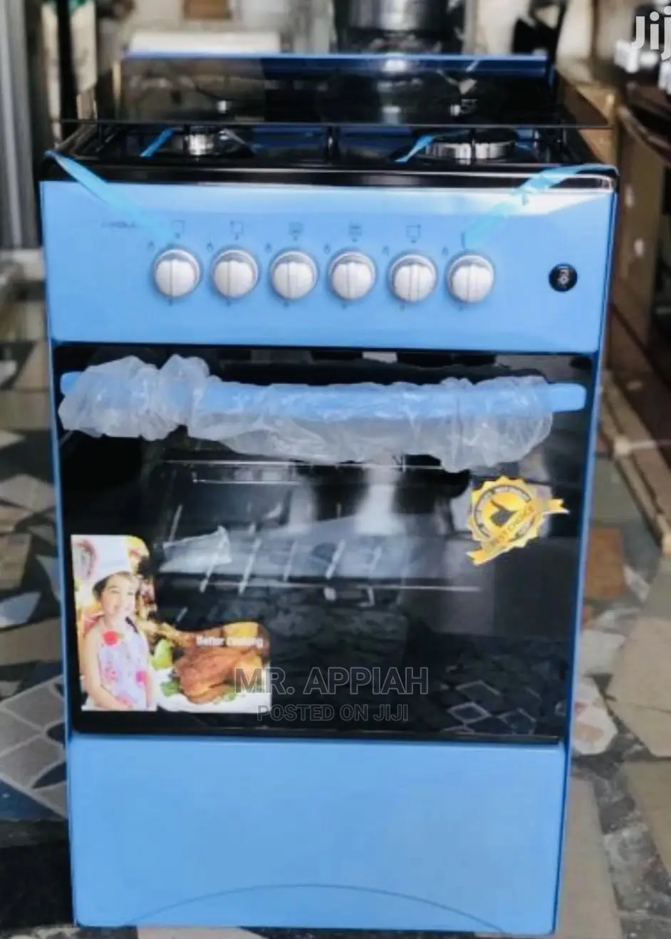 New 4 Gas Burner, Oven and Griil, Lamp/Light Inbuilt 50x50