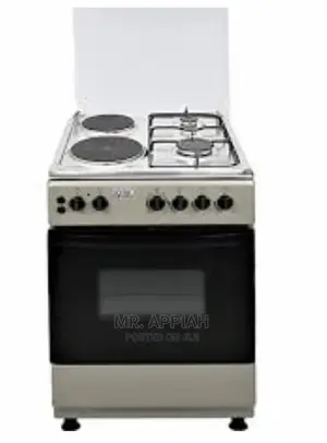 Volcano 2 Hot Plates 2 Gas Burner 50x50 Silver With Oven