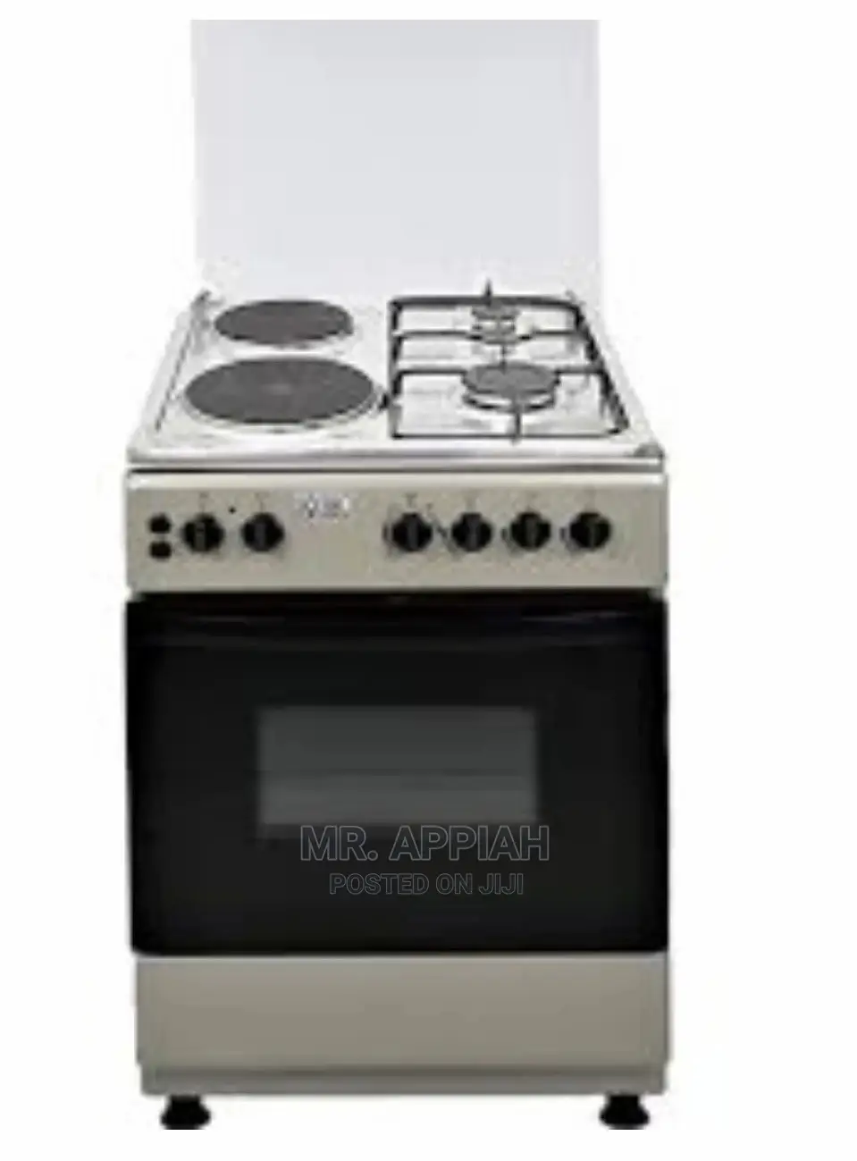 Volcano 2 Hot Plates 2 Gas Burner 50x50 Silver With Oven