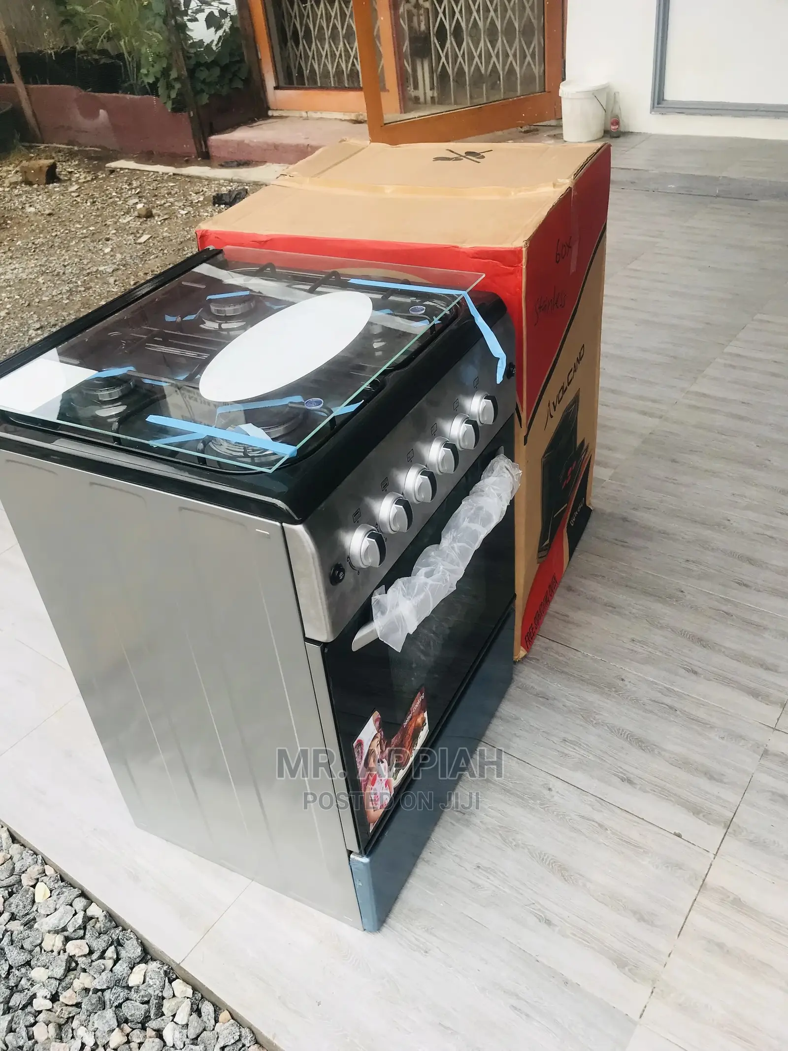 60x60 (New Line) Top Burner Sliver Stove Volcano Grill Auto