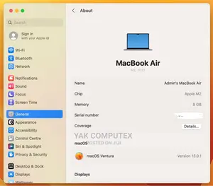 New Laptop Apple MacBook Air 2022 M2 8GB Apple M2 SSD 512GB