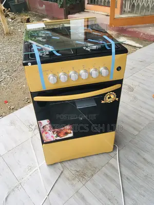 4 Burner Gas Cooker 50×50 Oven and Grill Volcano Gold