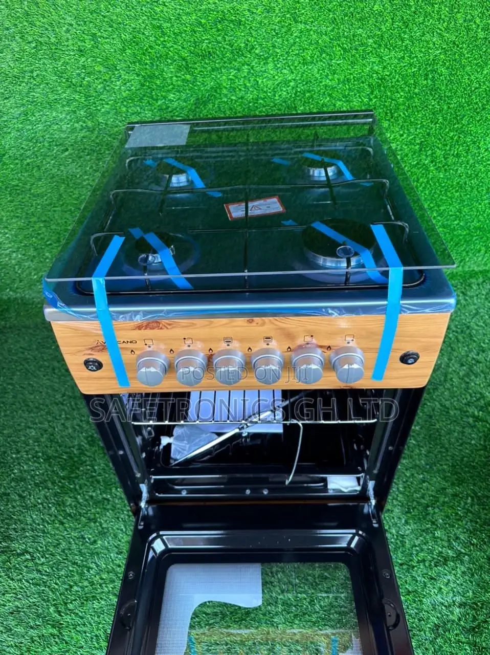 4 Burner Gas Cooker 50×50 Oven and Grill Light Wooden
