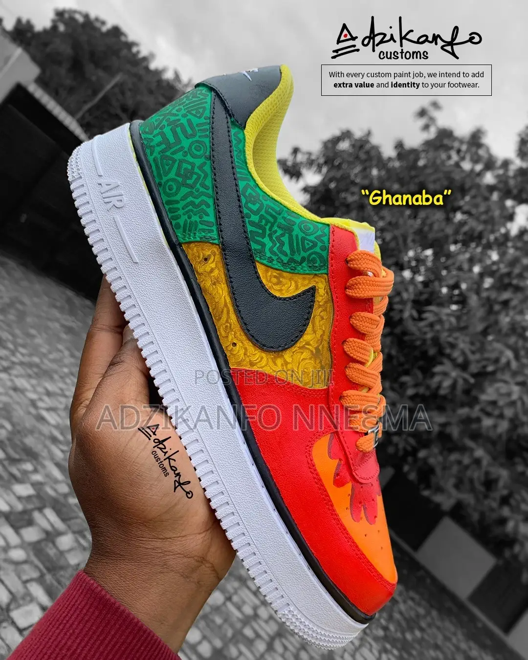 "Ghanaba" (Custom-Made Air Force 1 by Adzikanfo Customs)