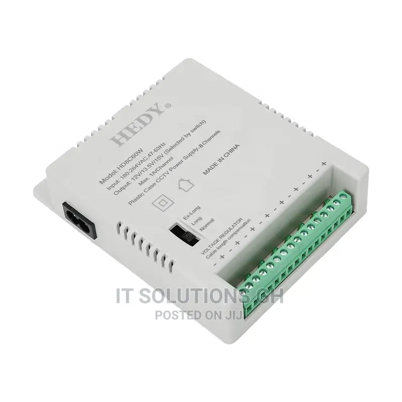 8CH 60watt CCTV Power Supply / 12v/13.5v/15v Selective