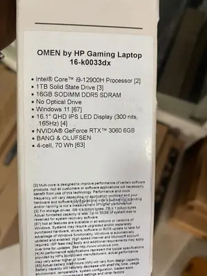 New Laptop HP Omen 16 16GB Intel Core I9 SSD 1T
