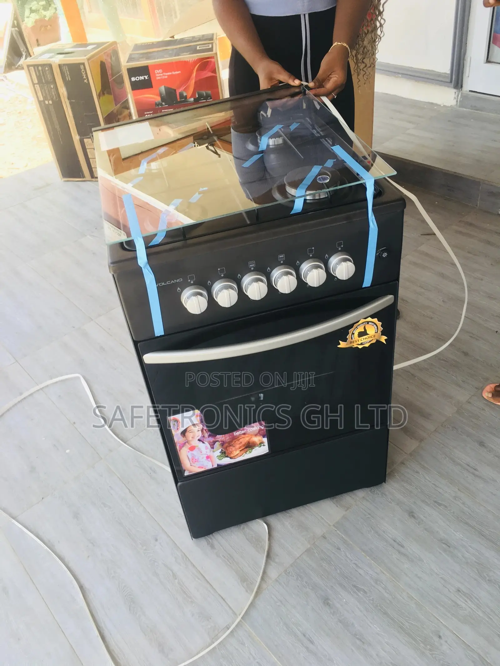 50X55 Black 4 Gas Burner