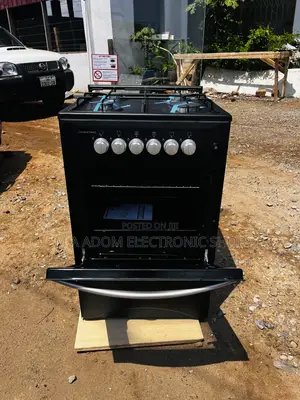 Volcano 4 Burner Gas Cooker Black With Oven