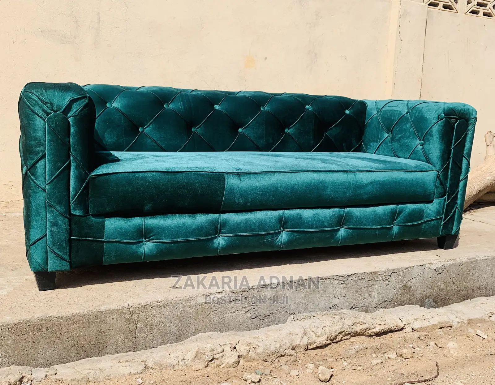 Green 3 Seats Sofa