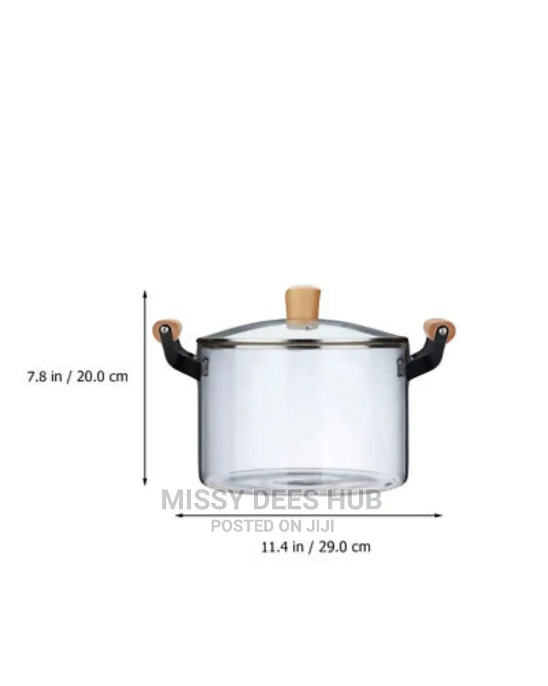 2.5L Transparent Glass Cooking Pot