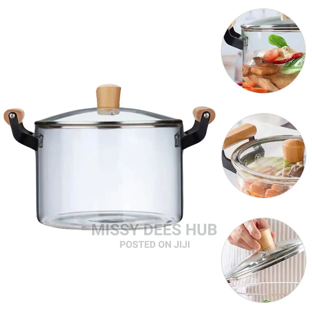 2.5L Transparent Glass Cooking Pot