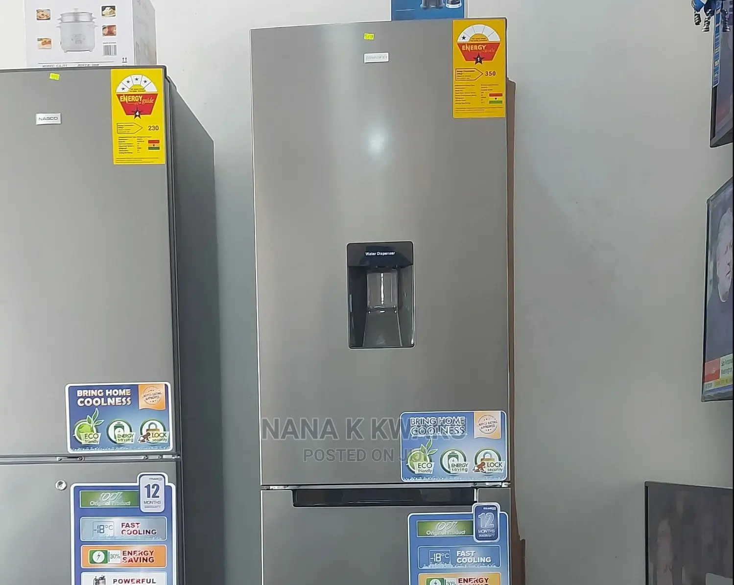 Nasd2-40 Nasco Double Door Fridge With Bottom Freezer/W.D