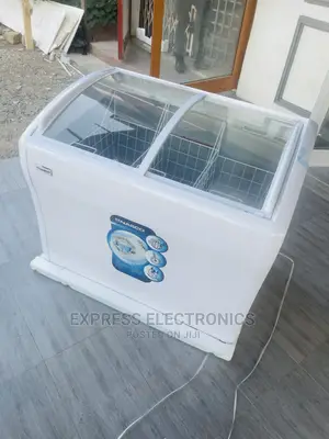 White Freezer Display Nasco Nas-Fs400g Tempered Glass