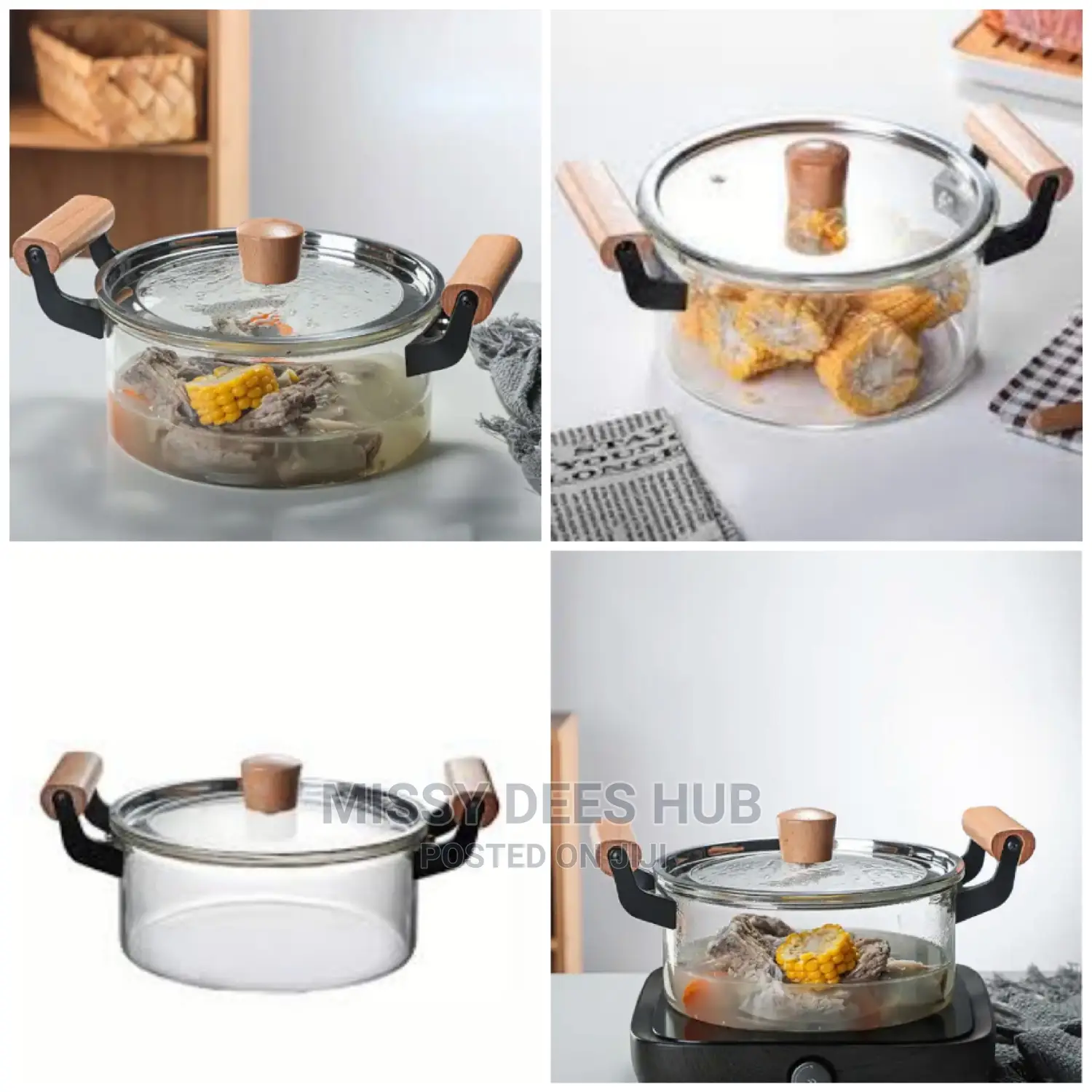 2.5L Transparent Glass Cooking Pot