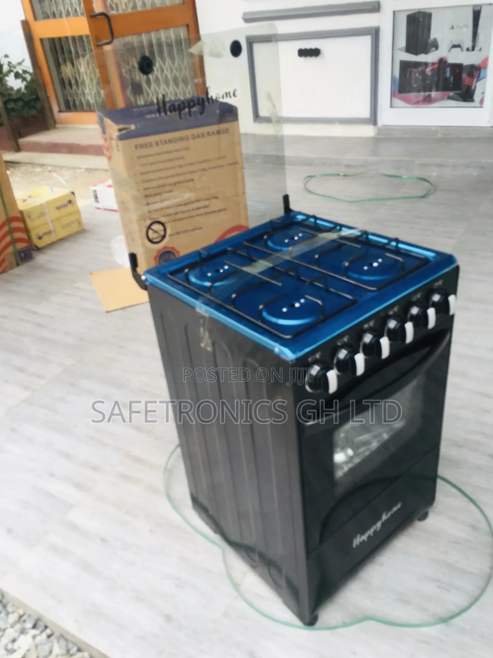 Happy Home Black 4 Gas Burner Oven With Grill