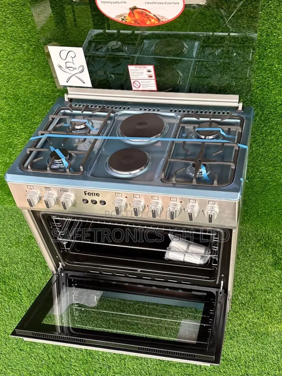 Ferre Gas Cooker 4 Burner- Silver 60X90 – 4G,2HP