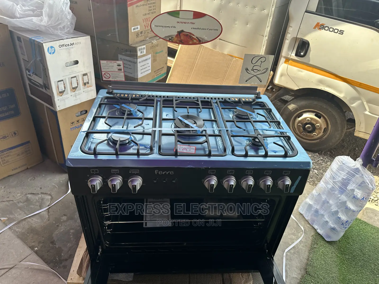 Ferre Black 5burner Stainless Steel Table Top Plate Oven