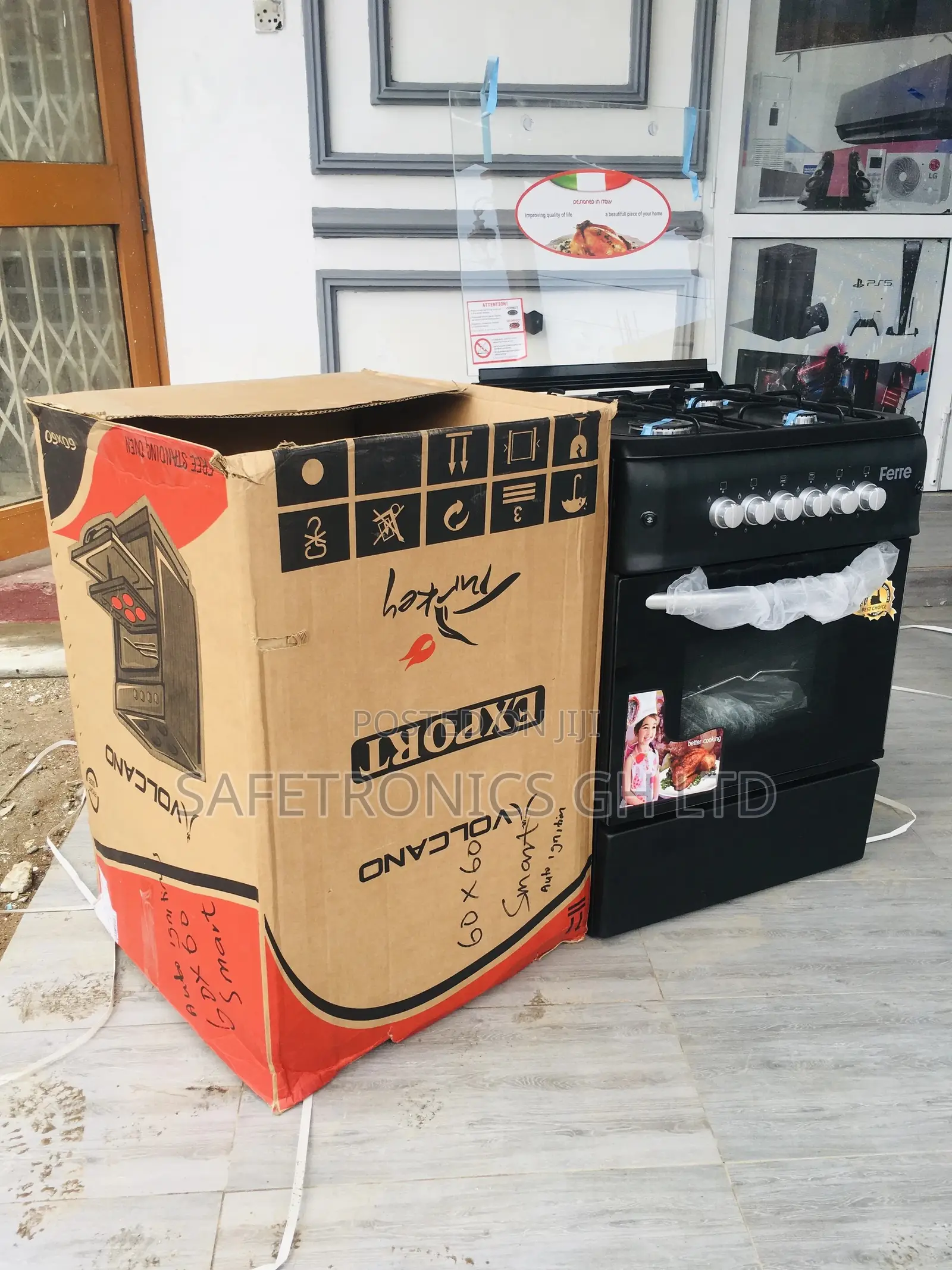 Black Ferre 4 Gas Burner Oven With Grill