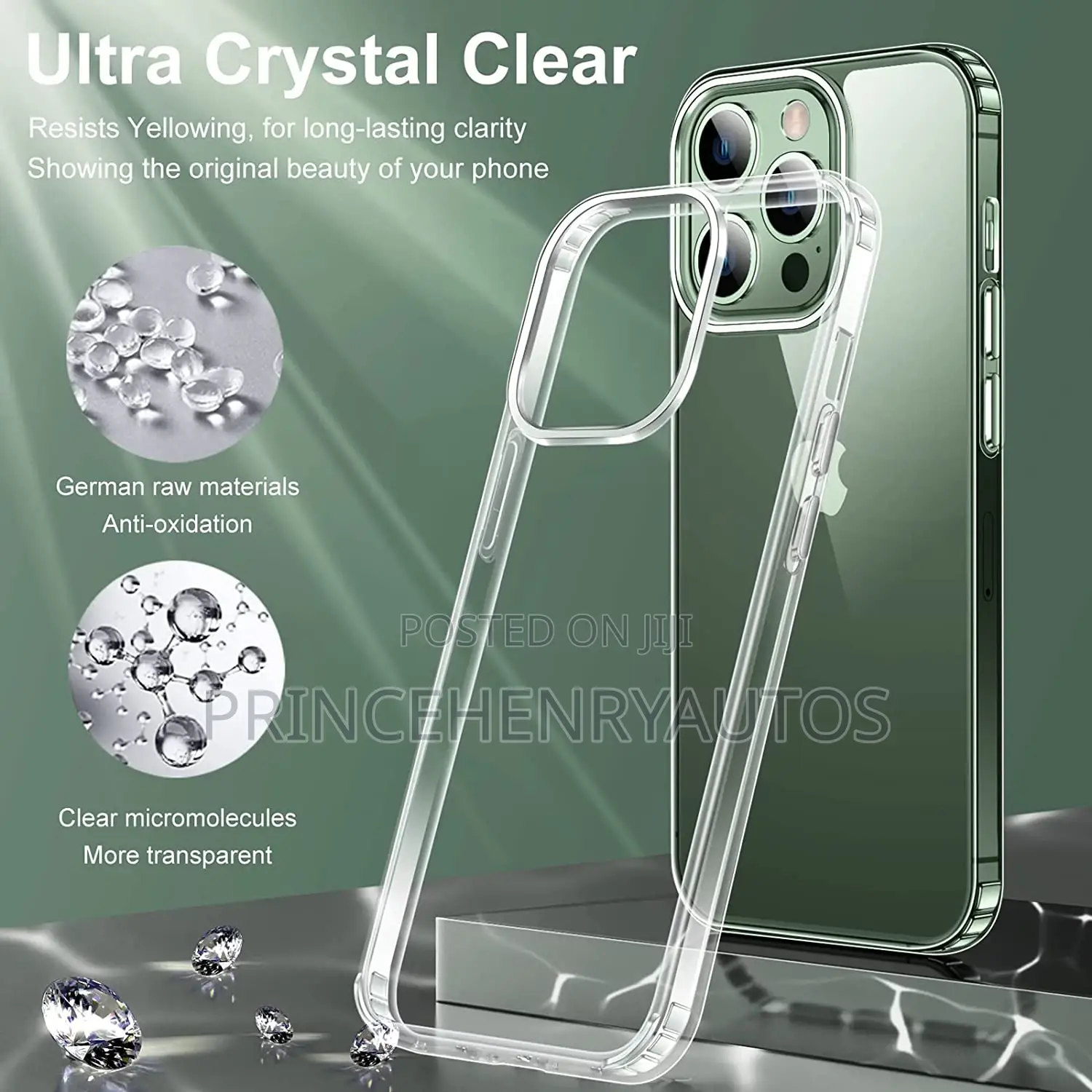 JUSTCOOL Crystal Clear Designed for iPhone 13 Pro Case