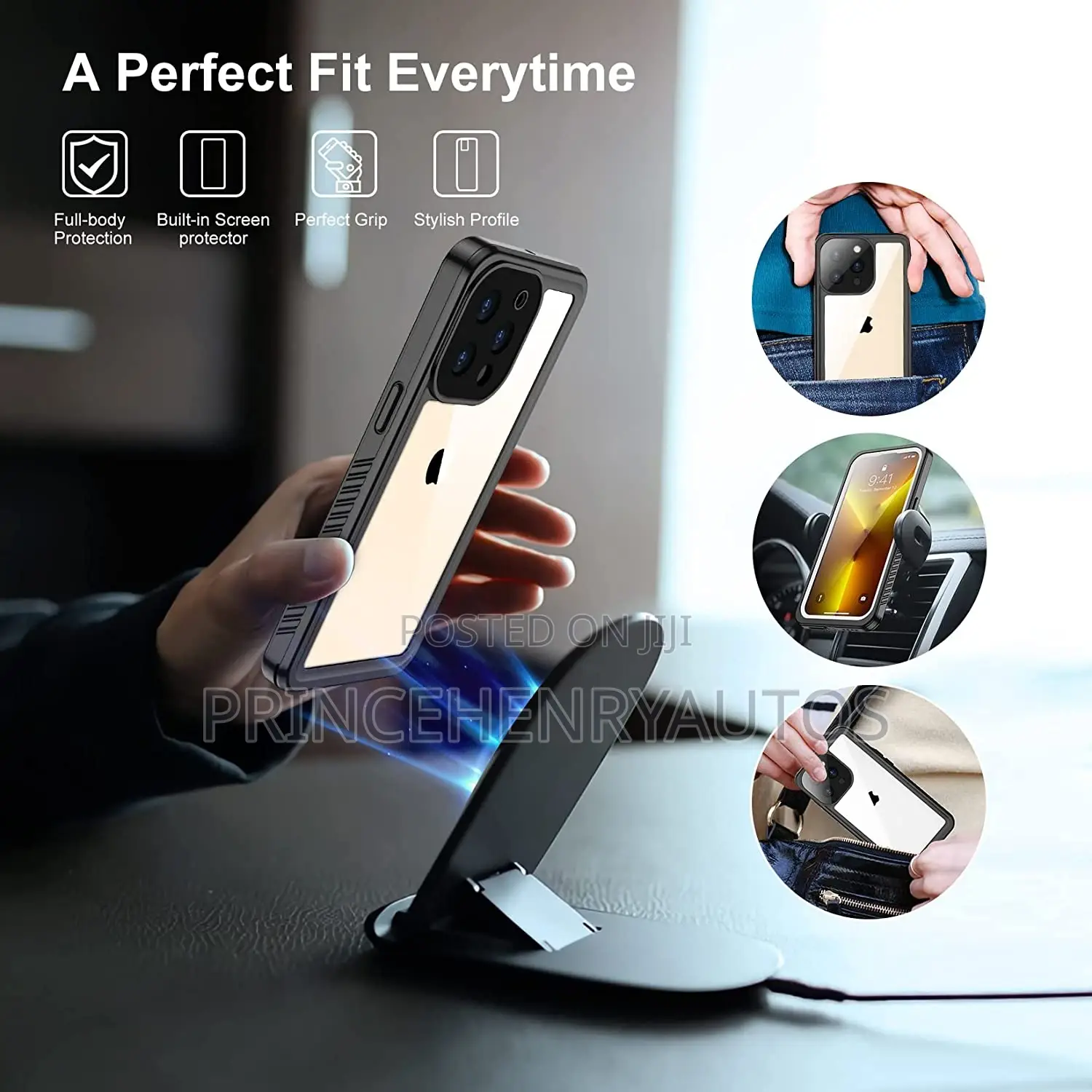Temdan iPhone 13 Pro Waterproof Case+Screen Protector