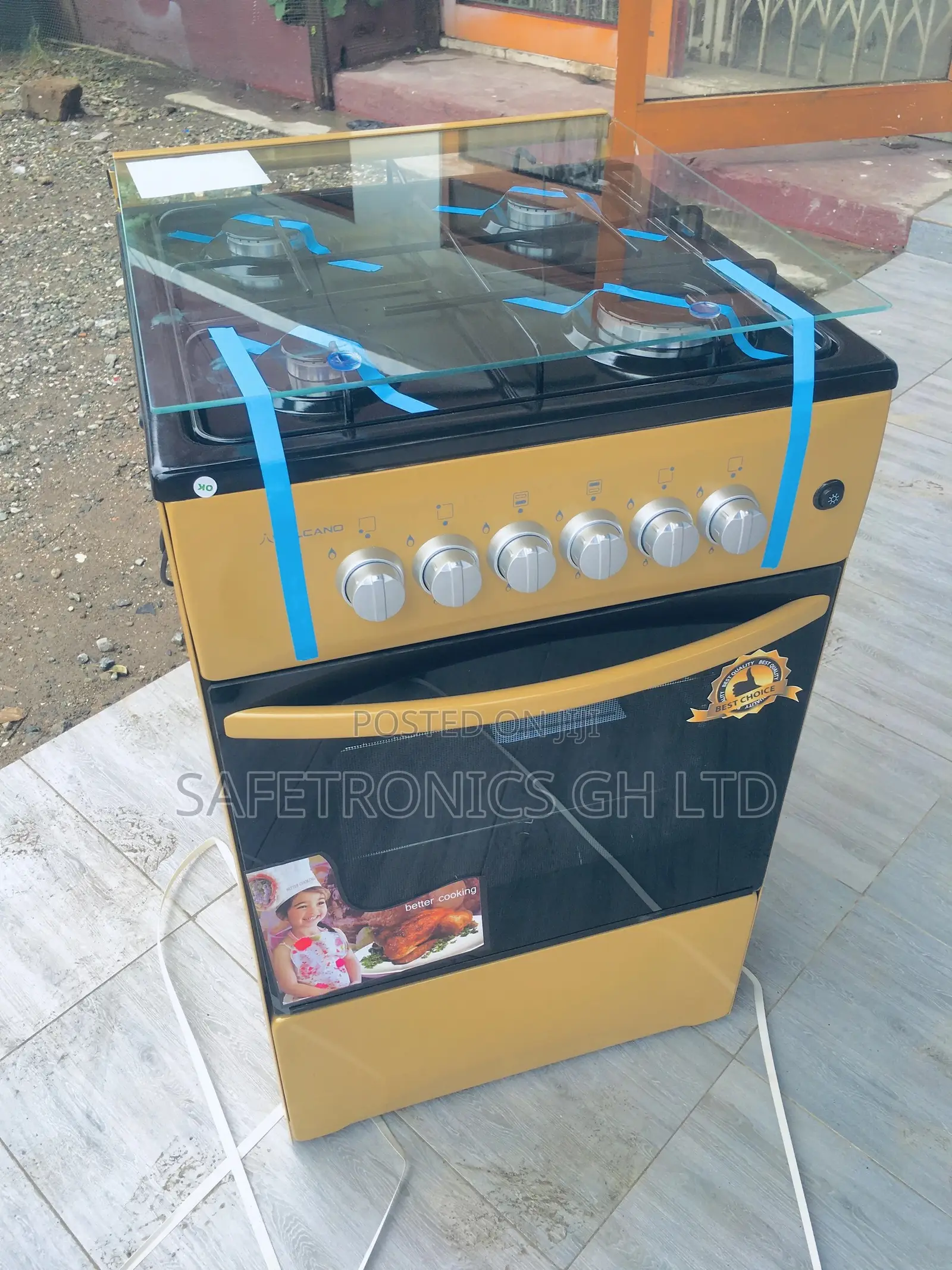 4 Gas Burner Oven With Grill Volcano Brown