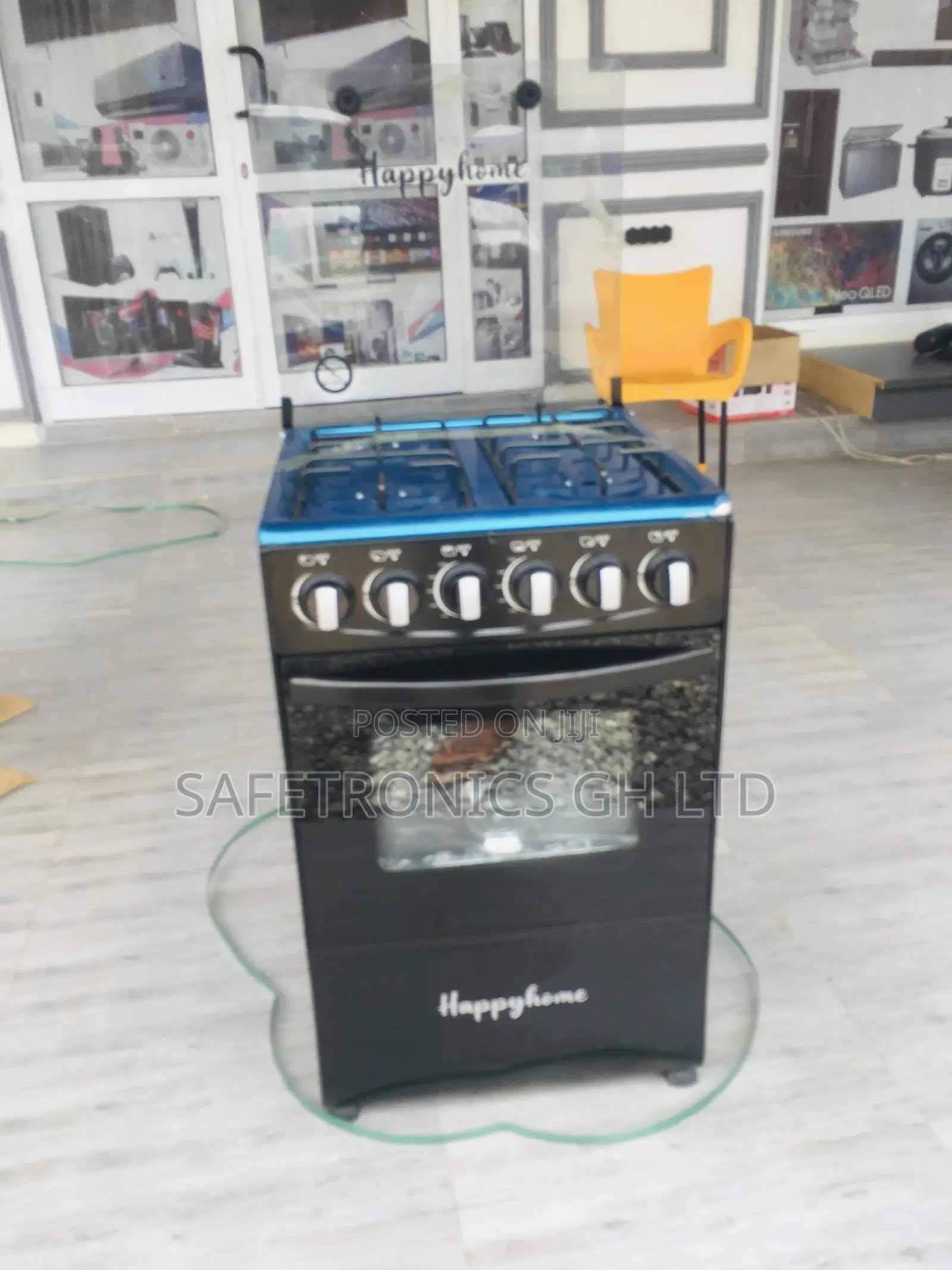 Happy Home Black 4 Gas Burner Oven With Grill