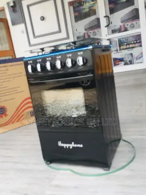 Black Happy Home 4 Burner Gas Oven Grill