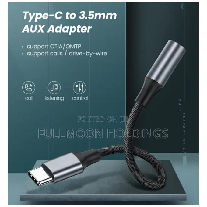 TYPE C to 3.5mm Jack, Headphone Connector