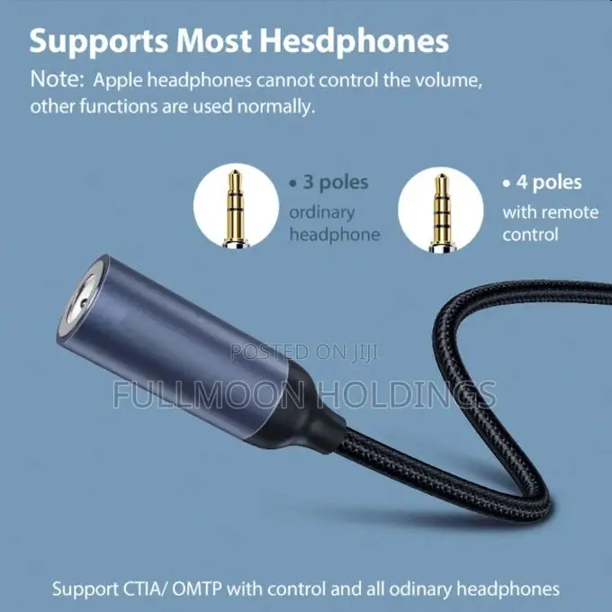 TYPE C to 3.5mm Jack, Headphone Connector