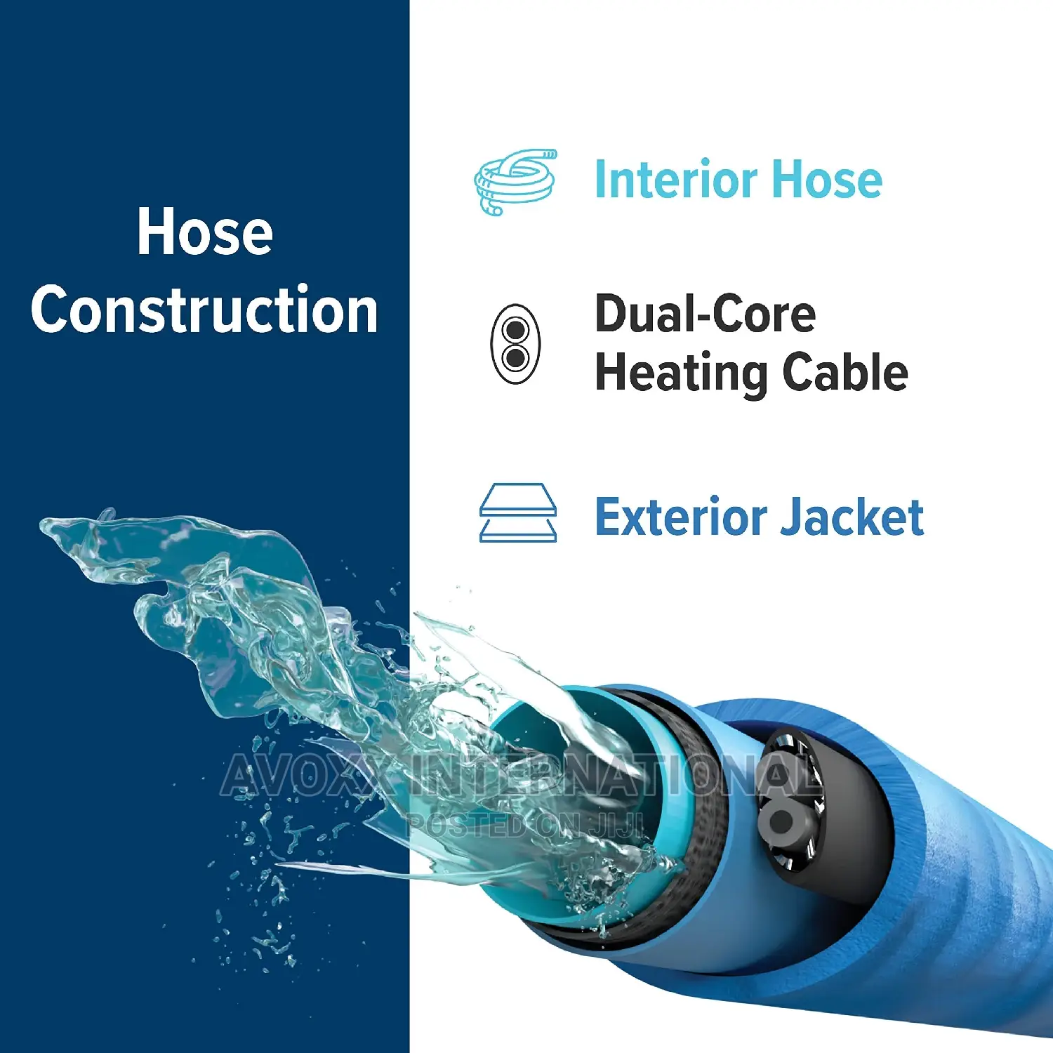 Camco 50FT Cold Weather Heated Drinking Water Hose,Q006,540W