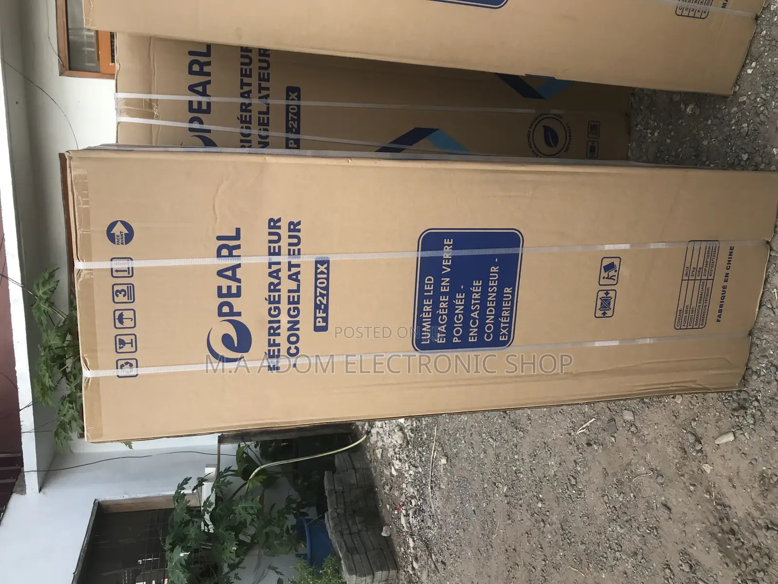 Outside Condenser Pearl Double Door Fridge PF-270IX