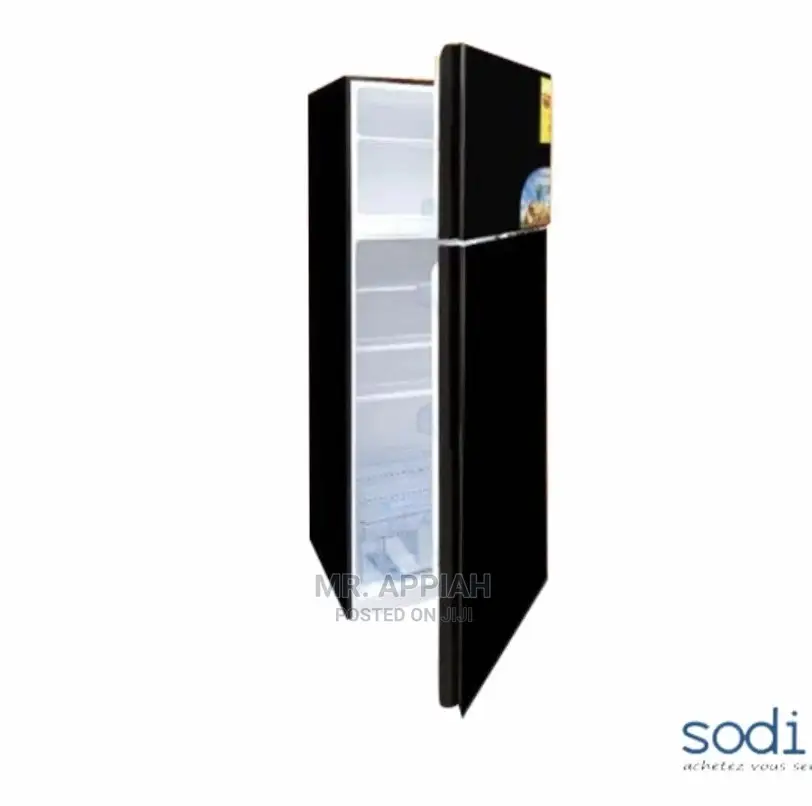 Pearl 420ltr Top Freezer Fridge Black Glass PF-55BG