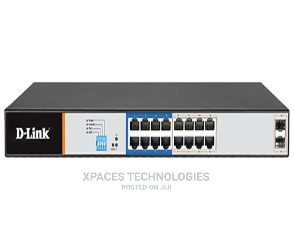 Dlink DGS-F1210-18PS-E 16-Port Gigabit Long Range 250m Poe+
