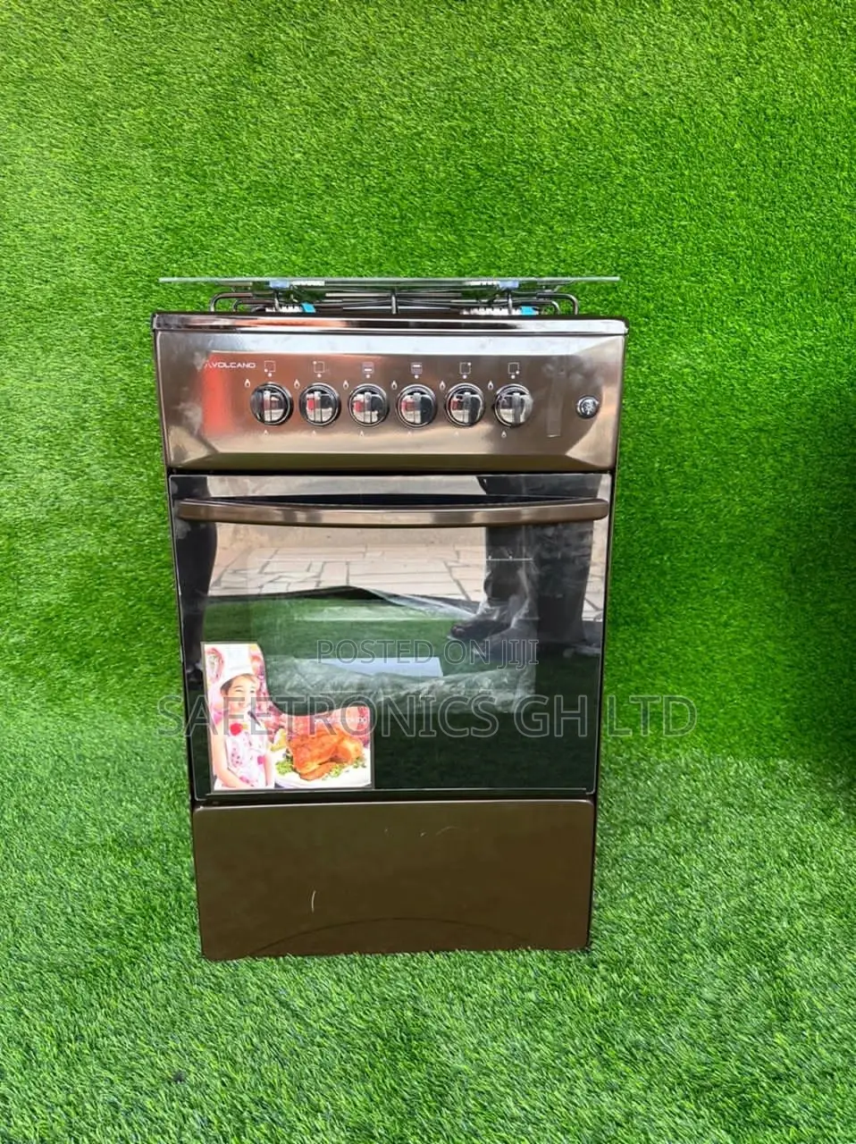 Brown Volcano 4 Gas Burner Oven