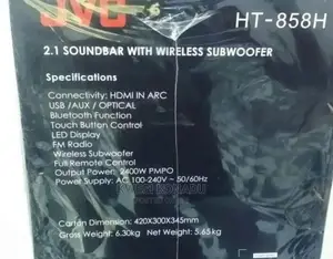 2026 Wireless JVC Soundbar Ht858