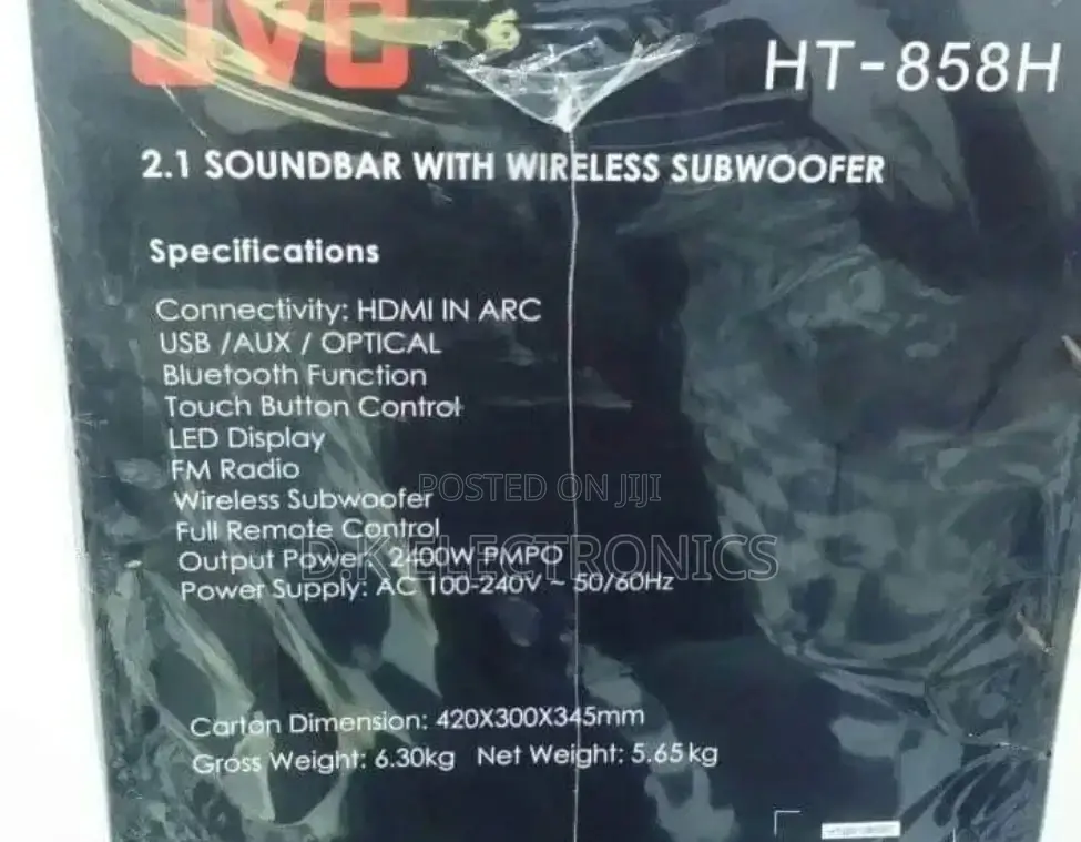2026 Wireless JVC Soundbar Ht858