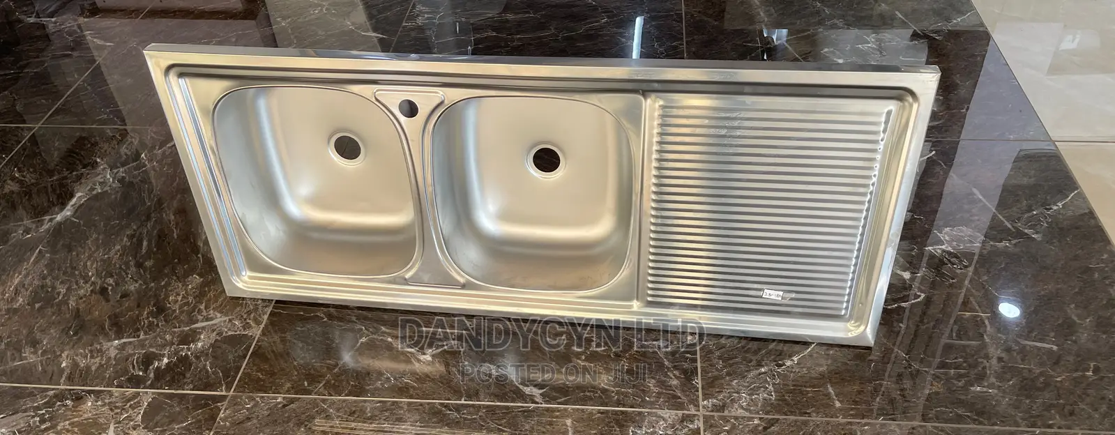 Kitchen Sink Dual Bowl One Arm Complete Set