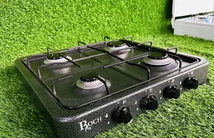 Metallic Black Perfect  Stove for Kitchen 4b Tabletop Gas