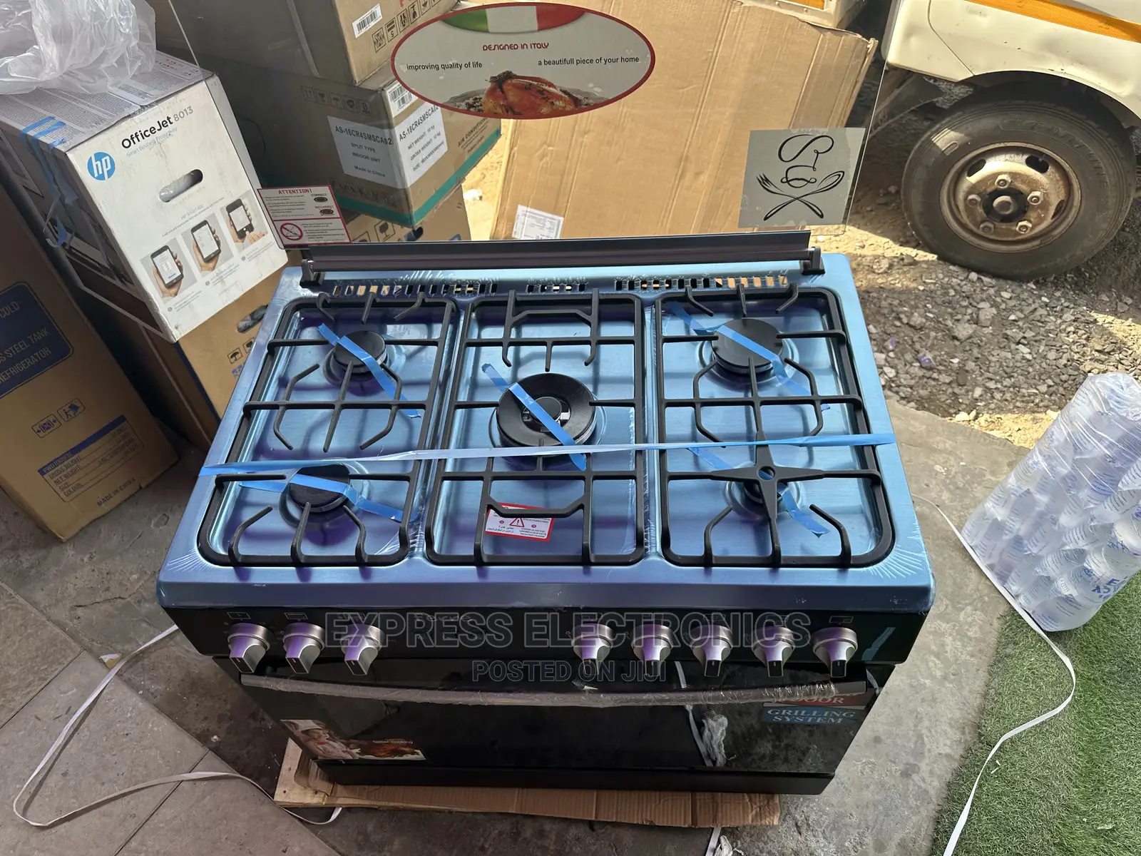 All Gas 5burner Ferre Black Oven Grill Cooker Stove