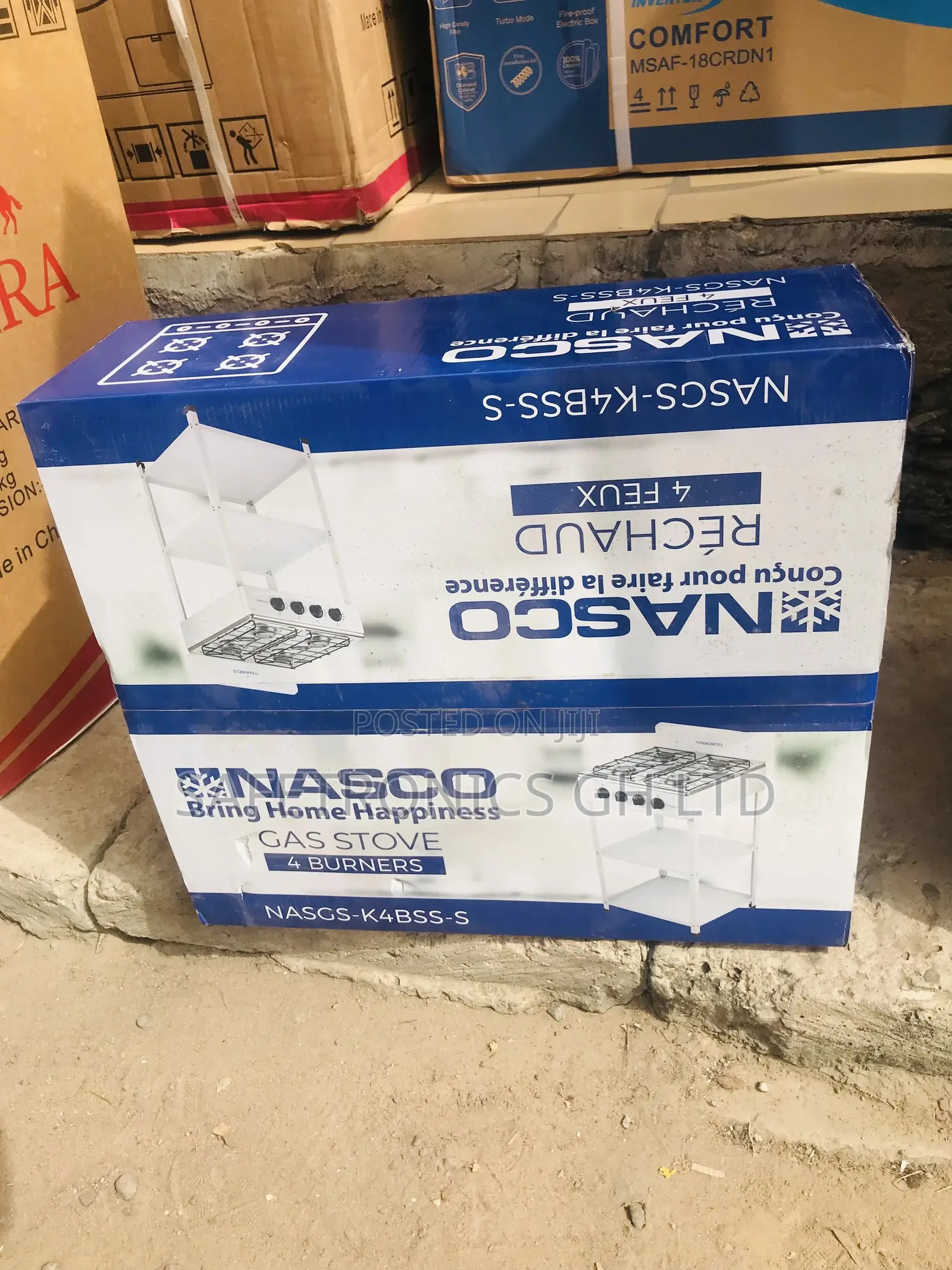 Nasco 4 Burner Gas Cooker Stainless Steel