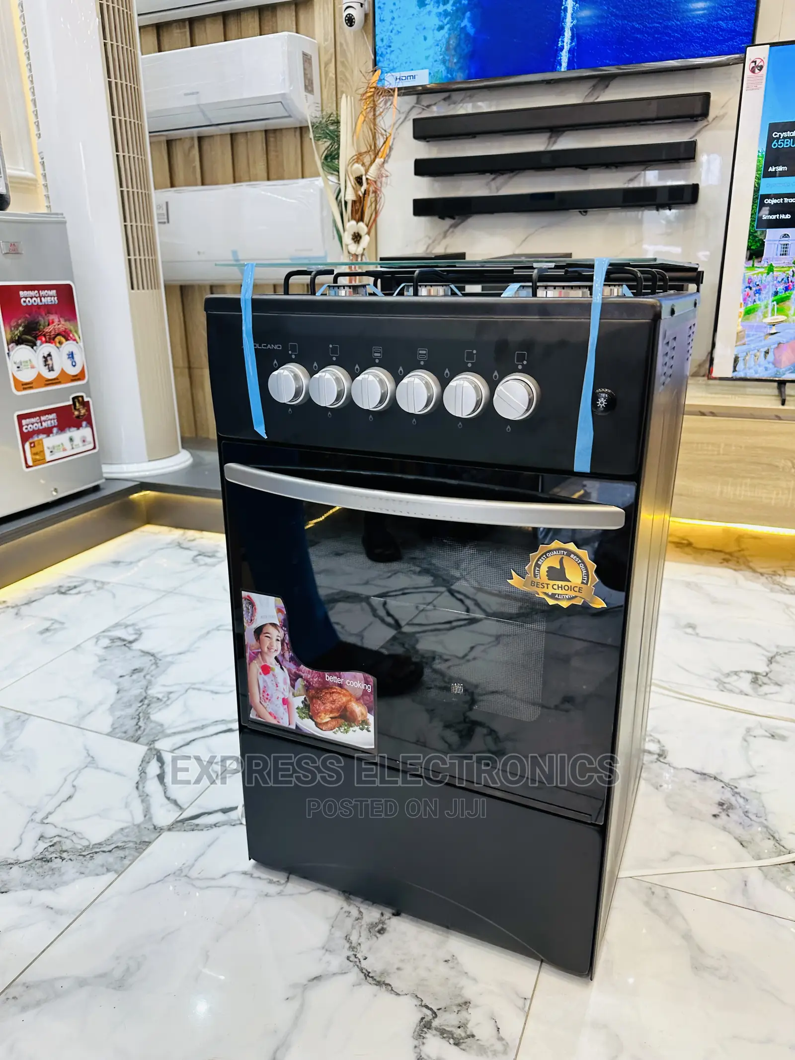 Black Gas Cooker 4b 50/50 Classic Oven Inbuilt Light