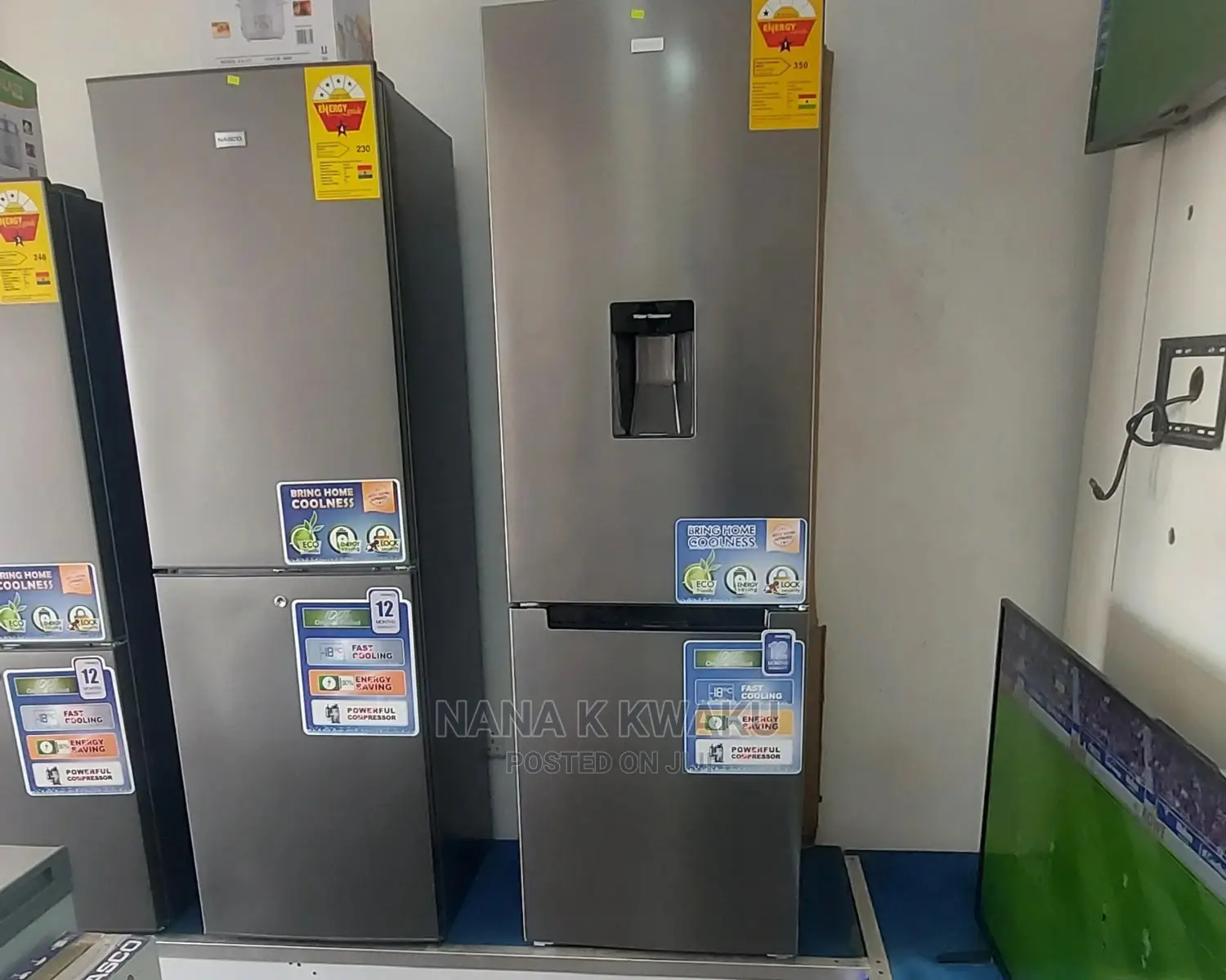 Energy Saving_nasco Nasd2-40 Double Door Fridge\Bottom Freez