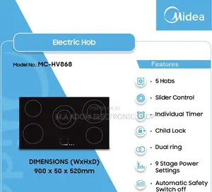 Midea 5 Burner Electric Hob Mc-Hv868