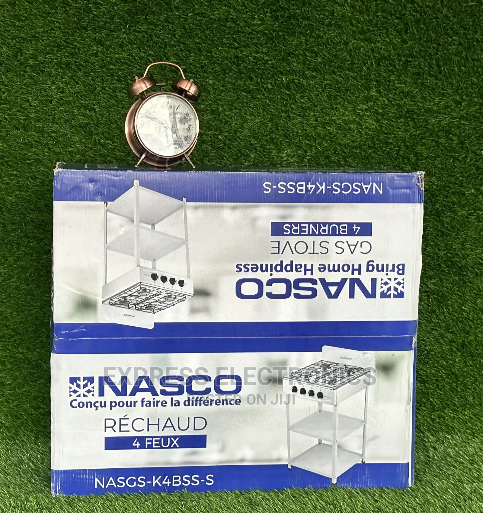 Get Discount on NASGS-K4BW 4 Burner Gas Cooker With Shelves
