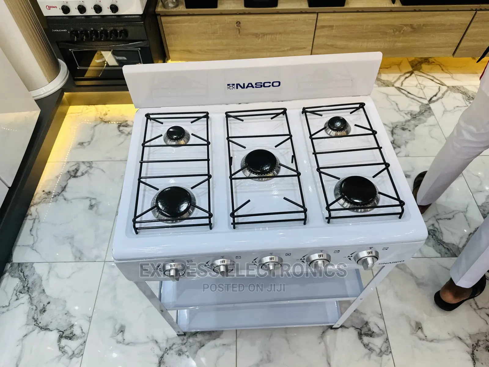 Gas Stove With Stand 5 Burner White Nasco