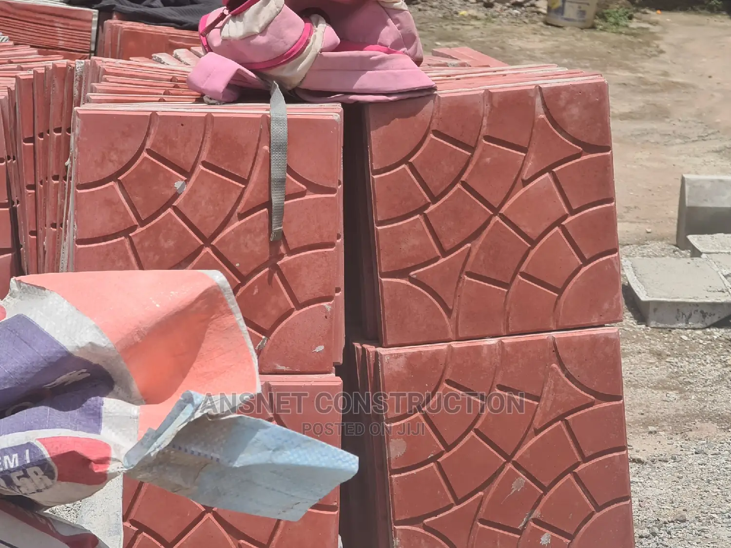Tiles Cement in Red Design
