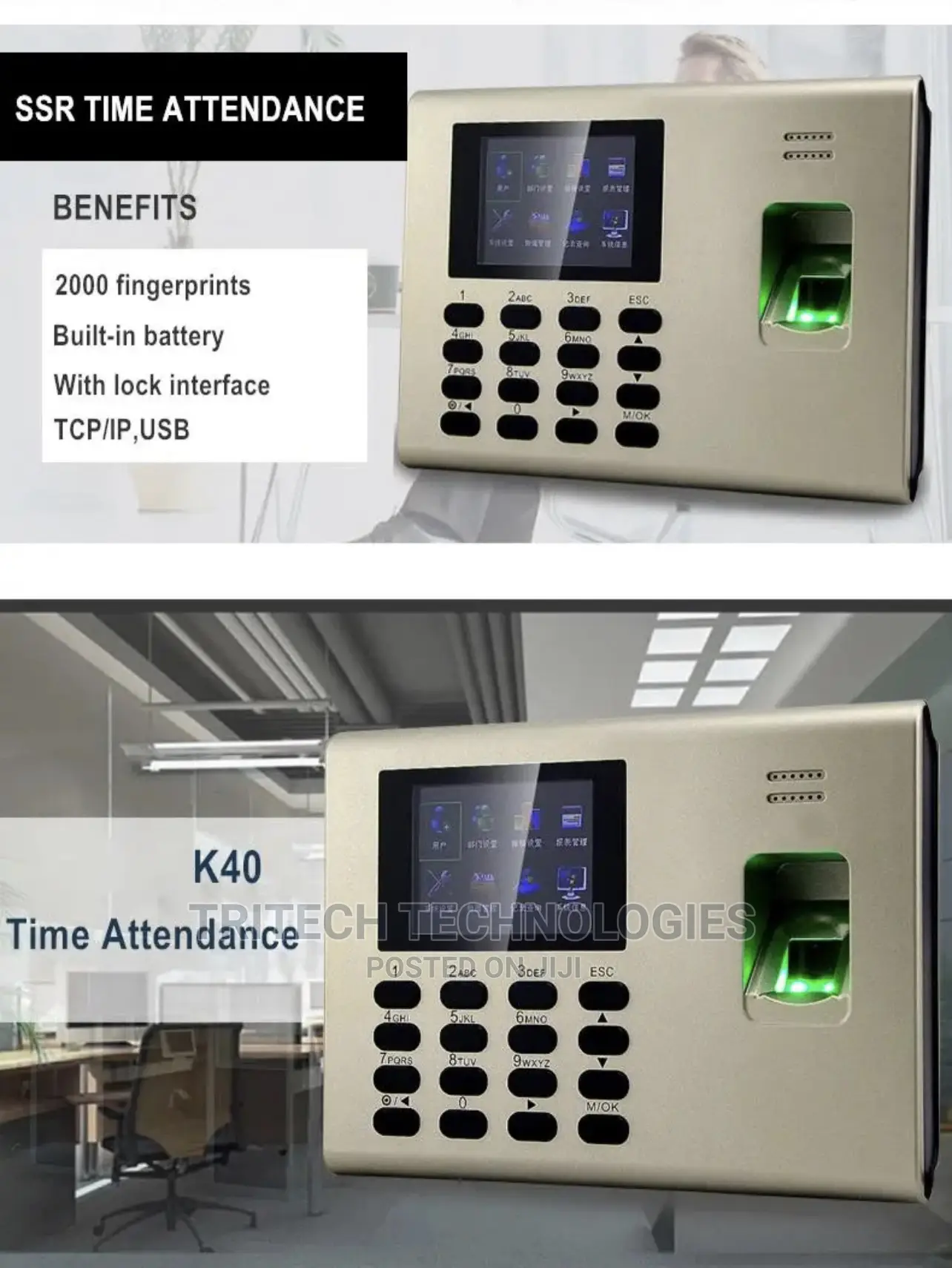 Zkteco Time Attendance With Backup Battery
