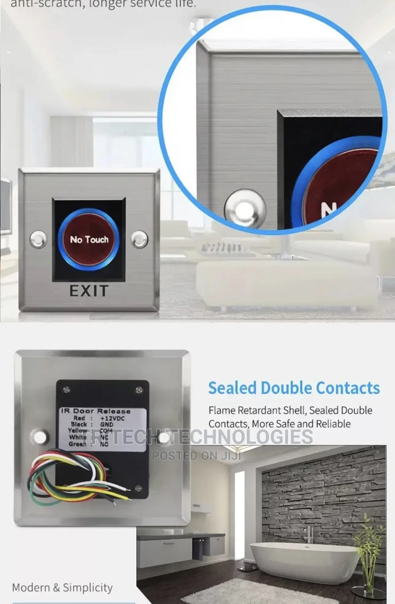 No Touch Exit Button