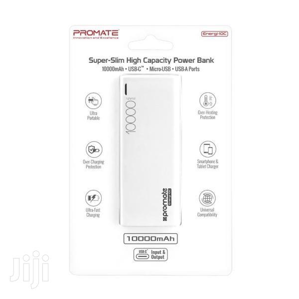 Promate Energi-10c Ultra-Slim 10000mah External Battery Pack White