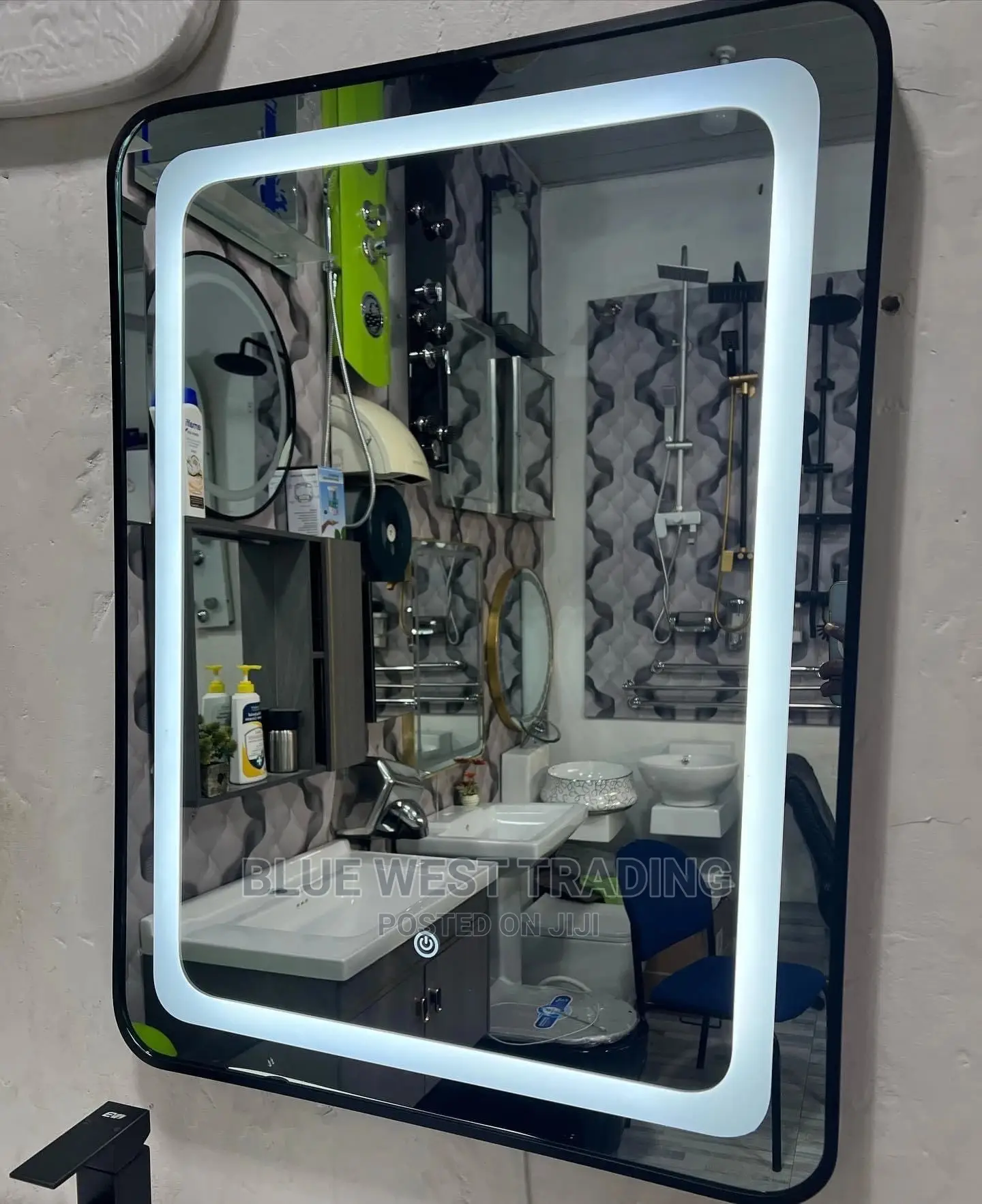Black Frame LED Mirror
